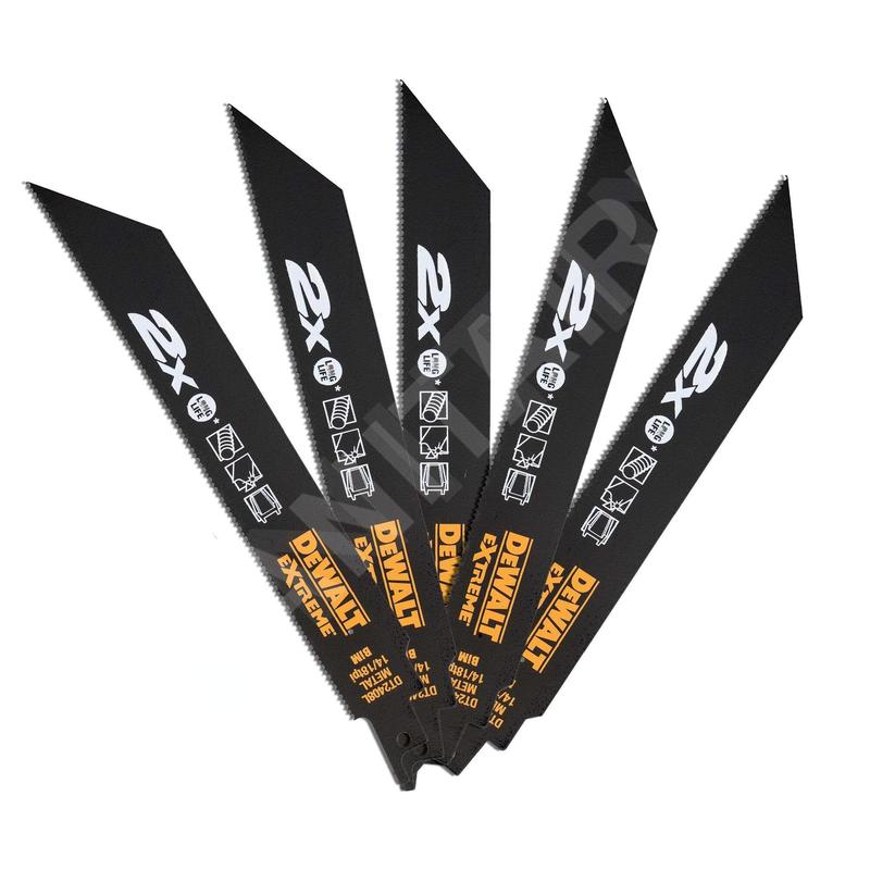 DeWALT Accessoires - Lames de scie sabre pour métaux, 203 mm, 5 pcs DT2408L