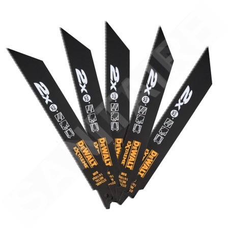 DeWALT Accessoires - Lames de scie sabre pour métaux, 203 mm, 5 pcs DT2408L