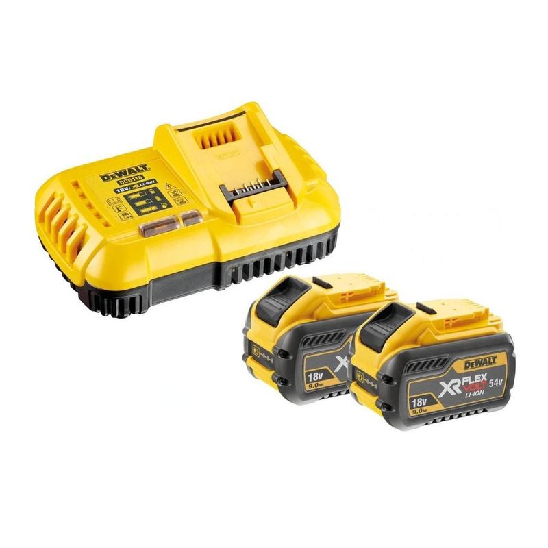 DeWALT Accessoires - Set de chargeur 8 A, 2x 18/54V Li-Ion accumulateur 6 Ah DCB118X2