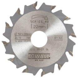 DeWALT Accessoires - Lame pour fraiseuse à lamelles, 105x22 mm, 12 dents DT1306