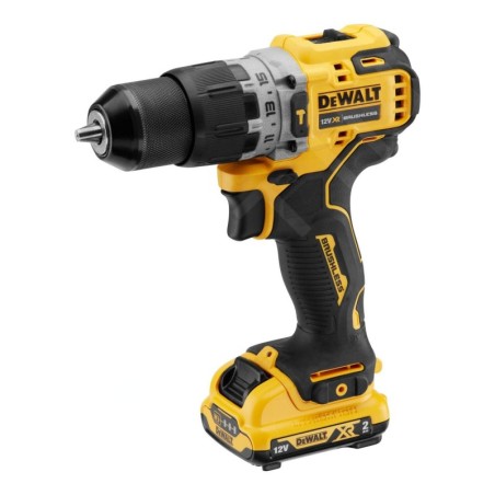 DeWALT Outillage - Perceuse-visseuse à percussion sans fil 12V, 2 batteries 2,0 Ah XR, chargeur DCD706D2