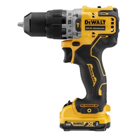 DeWALT Outillage - Perceuse-visseuse à percussion sans fil 12V, 2 batteries 2,0 Ah XR, chargeur DCD706D2