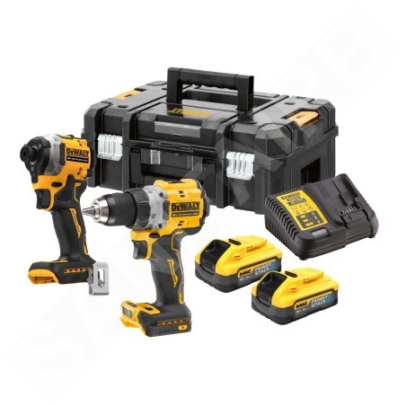 DeWALT Outillage - Set perceuse-visseuse et clé à choc sans fil 18V,  2 batteries 5,0 Ah POWERSTACK, chargeur DCK2051H2T