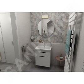 Sapho Ella - Meuble lavabo 565x650x430 cm, 2 tiroirs, blanc EL062-3030