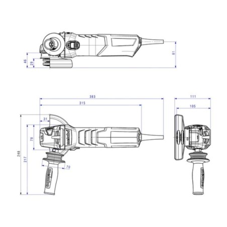 Metabo Outillage - Meuleuse d’angle 125 mm, 1550 W 600448000