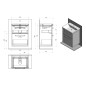 Sapho Theia - Meuble lavabo 564x700x435 mm, 2 tiroirs, blanc TH060-3030 Sapho Theia - Meuble lavabo 564x700x435 mm, 2 tiroirs, blanc TH060-3030