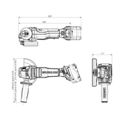 Metabo Outillage - Meuleuse d'angle sans fil 18V 180 mm, sans batterie ni chargeur 601746840