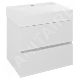 Sapho Odetta - Meuble-vasque, 570x500x435 mm, 2 tiroirs, blanc brillant DT060-3030