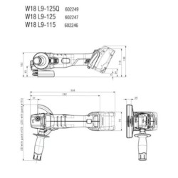 Metabo Outillage - Meuleuse d'angle sans fil 18V 125 mm, 2 batteries 4,0 Ah, chargeur 602247510