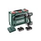 Metabo Outillage - Perceuse à percussion sans fil 18V, 3 batteries 2.0 Ah Li-Power, chargeur 602317540