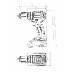 Metabo Outillage - Perceuse à percussion sans fil 18V, 2 batteries 2,0 Ah Li-Power, chargeur 602331500