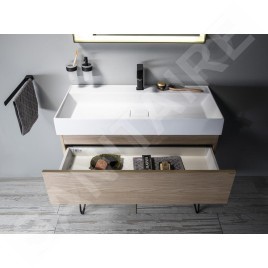 Sapho Odetta - Meuble-vasque, 570x500x435 mm, 2 tiroirs, blanc brillant DT060-3030