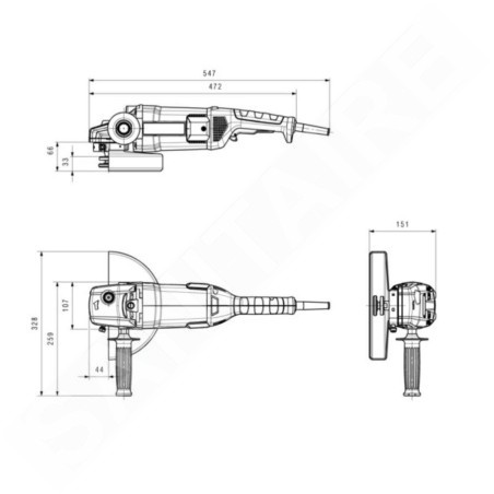 Metabo Outillage - Meuleuse d’angle 230 mm, 2000 W 606432000