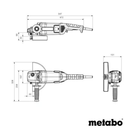 Metabo Outillage - Meuleuse d’angle 230 mm, 2200 W 606437000
