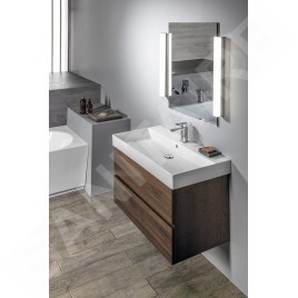 Sapho Odetta - Meuble-vasque, 570x500x435 mm, 2 tiroirs, blanc brillant DT060-3030