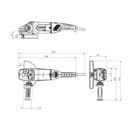 Metabo Outillage - Meuleuse d’angle 230 mm, 2600 W 606476000
