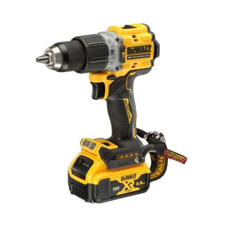 DeWALT Outillage - Perceuse à percussion AKU 18V, 2x batterie 5,0 Ah LANYARD READY, chargeur DCD805P2LRT