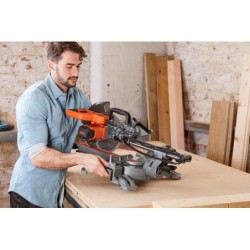 BLACK+DECKER Outillage - Scie à onglet électrique avec déplacement 1600 W BES700-QS