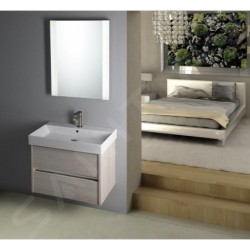 Sapho Nirona - Meuble lavabo 570x515x400 mm, 1 tiroir, chêne Mocca NR060-1212