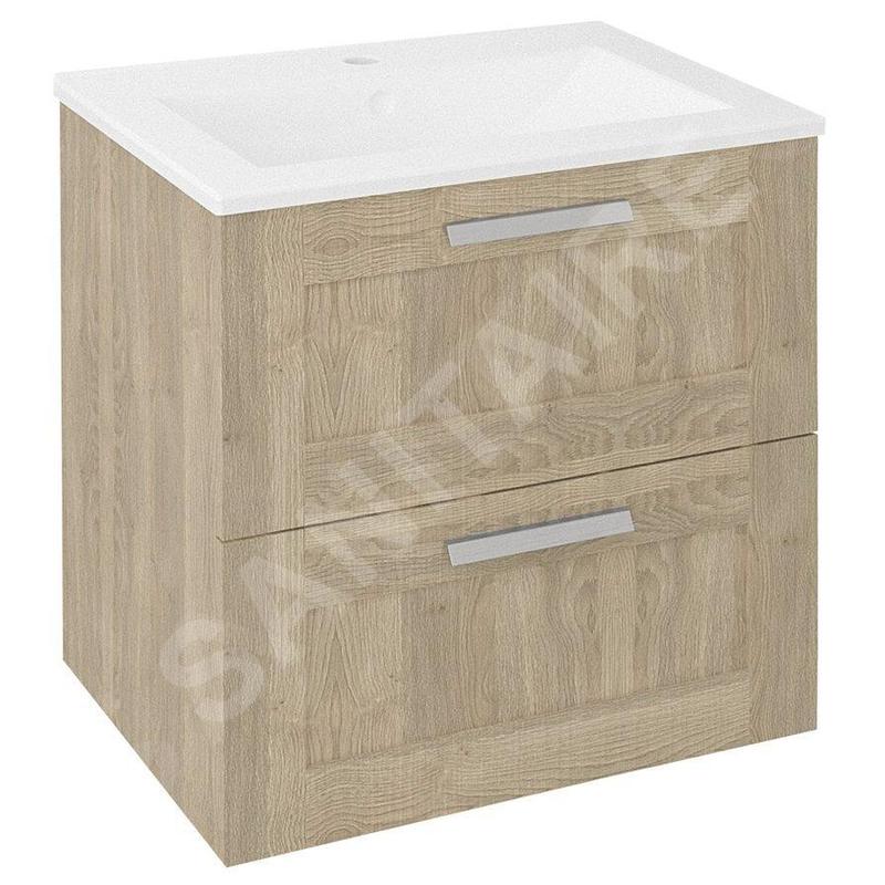 Sapho Amia - Meuble lavabo 590x600x450 mm, 2 tiroirs, chêne Texas AM060-2020 Sapho Amia - Meuble lavabo 590x600x450 mm, 2 tiroirs, chêne Texas AM060-2020