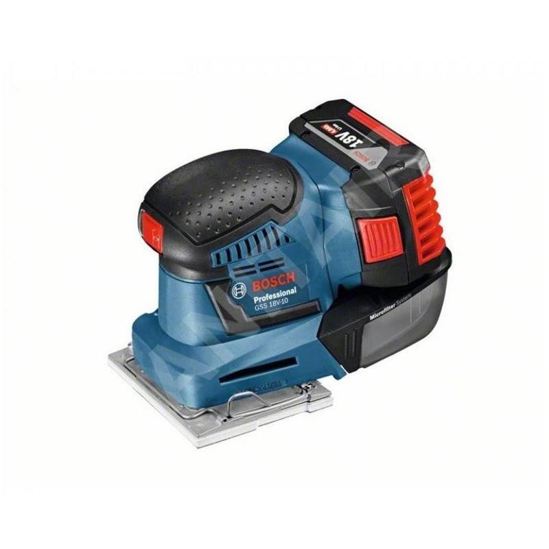 Bosch Outillage - Ponceuse vibrante sans fil 18V, 2 batteries Li-Ion 5,0 Ah, chargeur 06019D0201