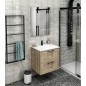 Sapho Amia - Meuble lavabo 590x600x450 mm, 2 tiroirs, chêne Texas AM060-2020 Sapho Amia - Meuble lavabo 590x600x450 mm, 2 tiroirs, chêne Texas AM060-2020