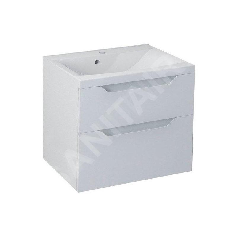 Sapho Wave - Meuble vasque, 600x650x480 mm, 2 tiroirs, blanc WA060-3030 Sapho Wave - Meuble vasque, 600x650x480 mm, 2 tiroirs, blanc WA060-3030