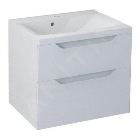 Sapho Wave - Meuble vasque, 600x650x480 mm, 2 tiroirs, blanc WA060-3030