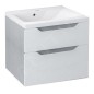 Sapho Wave - Meuble lavabo 600x650x480 mm, 2 tiroirs, blanc/chêne argenté WA060-3011 Sapho Wave - Meuble lavabo 600x650x480 mm, 2 tiroirs, blanc/chêne argenté WA060-3011