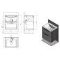 Sapho Wave - Meuble lavabo 600x650x480 mm, 2 tiroirs, blanc/chêne argenté WA060-3011 Sapho Wave - Meuble lavabo 600x650x480 mm, 2 tiroirs, blanc/chêne argenté WA060-3011