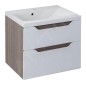 Sapho Wave - Meuble lavabo, 600x650x480 mm, 2 tiroirs, blanc/mali wenge WA060-3021 Sapho Wave - Meuble lavabo, 600x650x480 mm, 2 tiroirs, blanc/mali wenge WA060-3021