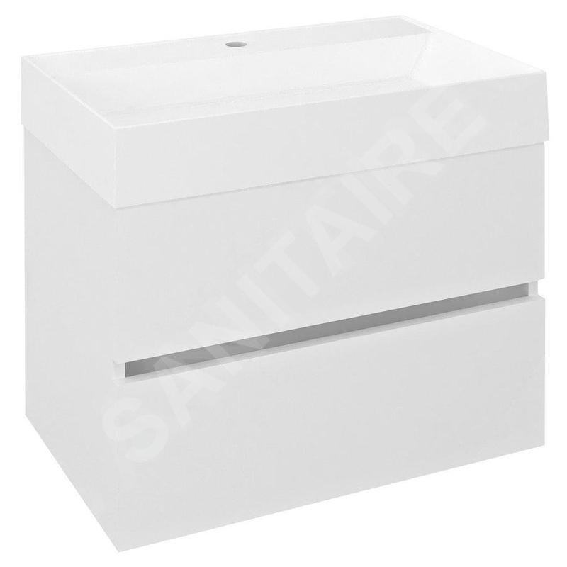 Sapho Odetta - Meuble-vasque, 670x500x435 mm, 2 tiroirs, blanc brillant DT070-3030 Sapho Odetta - Meuble-vasque, 670x500x435 mm, 2 tiroirs, blanc brillant DT070-3030