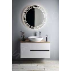 Sapho Odetta - Meuble-vasque, 670x500x435 mm, 2 tiroirs, blanc brillant DT070-3030