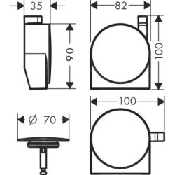 Hansgrohe Exafill S - Set de finition pour bec de baignoire, or poli 58117990