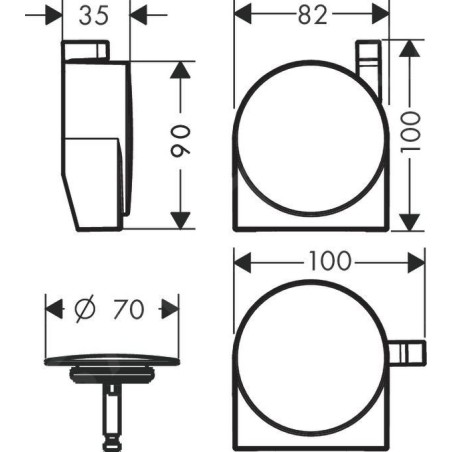 Hansgrohe Exafill S - Set de finition pour bec de baignoire, or poli 58117990