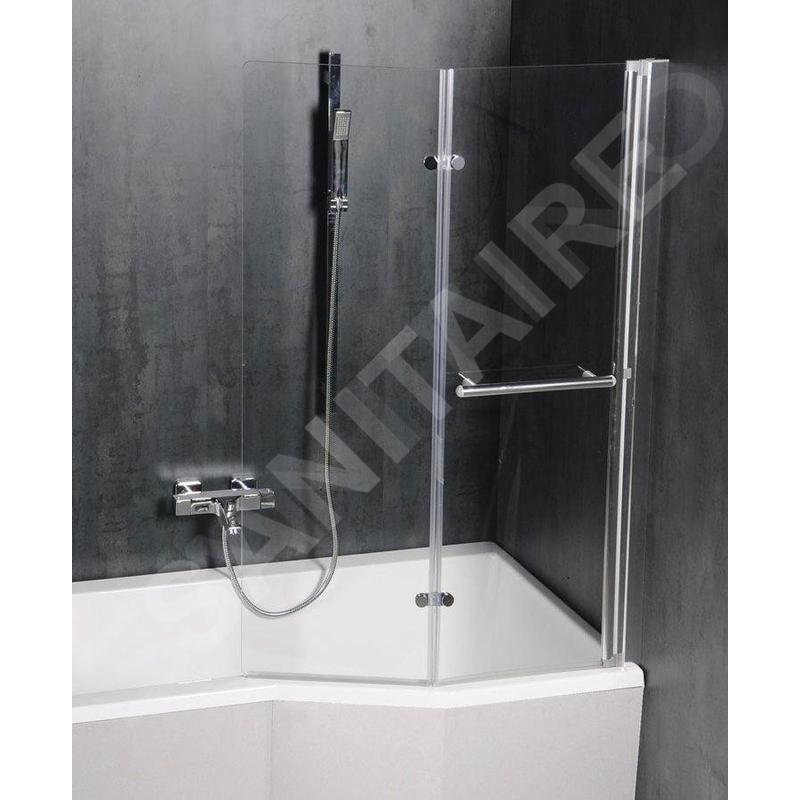 Polysan Odessa - Paroi de baignoire pneumatique 970 mm, aluminium poli/verre clair 37127 Polysan Odessa - Paroi de baignoire pneumatique 970 mm, aluminium poli/verre clair 37127