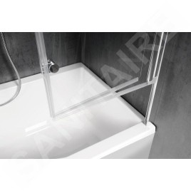Polysan Odessa - Paroi de baignoire pneumatique 970 mm, aluminium poli/verre clair 37127