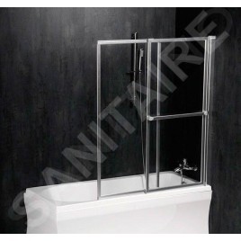 Polysan Olbia - Paroi de baignoire pneumatique 1230 mm, aluminium poli/verre clair 30317
