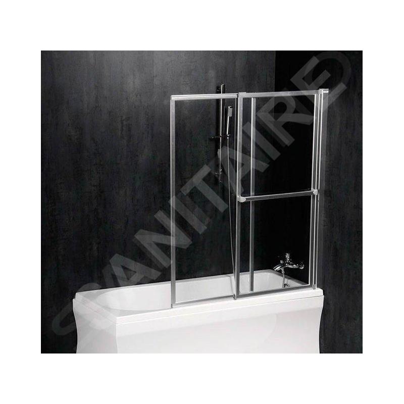 Polysan Olbia - Paroi de baignoire pneumatique 1230 mm, aluminium poli/verre clair 30317 Polysan Olbia - Paroi de baignoire pneumatique 1230 mm, aluminium poli/verre clair 30317