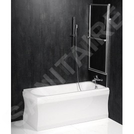 Polysan Olbia - Paroi de baignoire pneumatique 1230 mm, aluminium poli/verre clair 30317