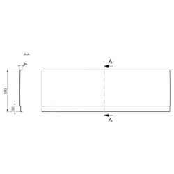 Polysan Plain - Panneau frontal, 180, gauche, 1800 x 590 mm, blanc 72642