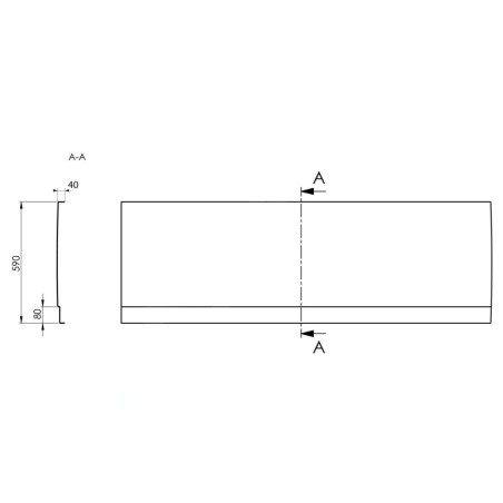 Polysan Plain - Panneau frontal, 180, gauche, 1800 x 590 mm, blanc 72642