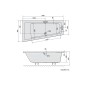 Polysan Baignoires - Baignoire asymétrique Andra L, 1800 x 900 x 450 mm, blanc 72872 Polysan Baignoires - Baignoire asymétrique Andra L, 1800 x 900 x 450 mm, blanc 72872