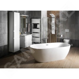 Aqualine Baignoires - Baignoire autoportante, 1800x800 mm, blanc E1880