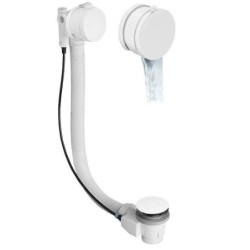 Polysan Accessoires - Garniture de vidage et remplissage par le trop-plein, longueur 775 mm, avec bowden, blanc 11051W