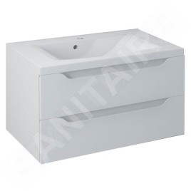 Sapho Wave - Meuble vasque, 800x450x480 mm, 2 tiroirs, blanc WA080-3030