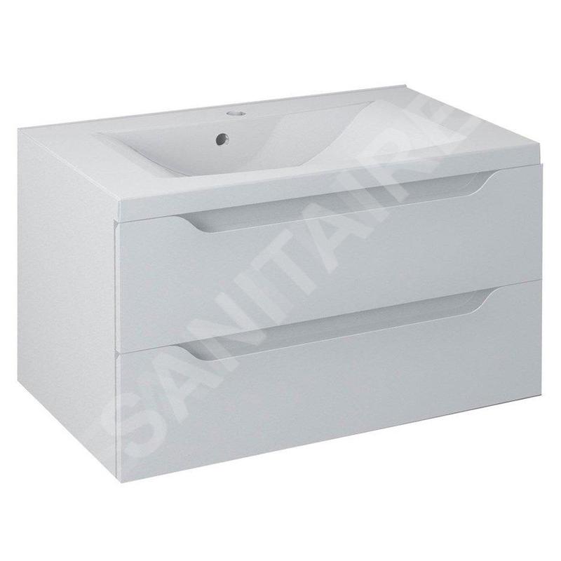 Sapho Wave - Meuble vasque, 800x450x480 mm, 2 tiroirs, blanc WA080-3030 Sapho Wave - Meuble vasque, 800x450x480 mm, 2 tiroirs, blanc WA080-3030