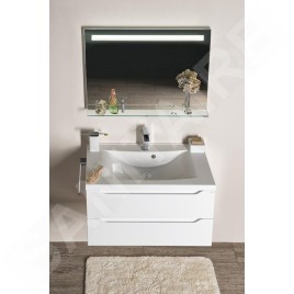 Sapho Wave - Meuble vasque, 800x450x480 mm, 2 tiroirs, blanc WA080-3030