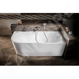 Aqualine Baignoires - Baignoire d'angle Tibera, 1700x800 mm, droit, blanc E1015