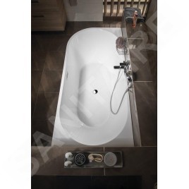Aqualine Baignoires - Baignoire d'angle Tibera, 1700x800 mm, droit, blanc E1015